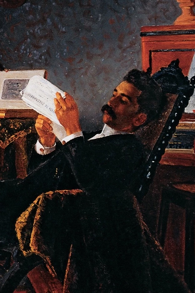 Júnior - Scena familiare di Adolfo Augusto Pinto, 1891, Pinacoteca do Estado de São Paulo, dettaglio